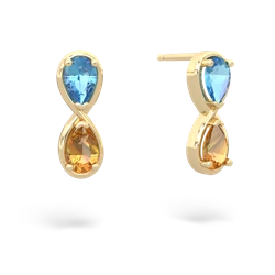 Blue Topaz Infinity 14K Yellow Gold earrings E5050