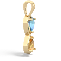 Blue Topaz Infinity 14K Yellow Gold pendant P5050