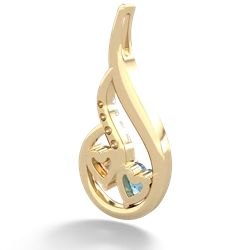 Blue Topaz Keepsake Curves 14K Yellow Gold pendant P5450