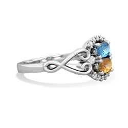 Blue Topaz Love Nest 14K White Gold ring R5860