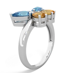 Blue Topaz Butterfly 14K White Gold ring R2215