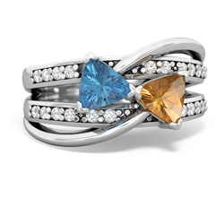 Blue Topaz Bowtie 14K White Gold ring R2360