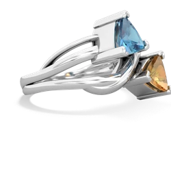 Blue Topaz Split Band Swirl 14K White Gold ring R2341