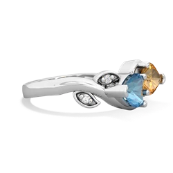 Blue Topaz Floral Elegance 14K White Gold ring R5790