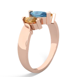 Blue Topaz Three Peeks 14K Rose Gold ring R2433