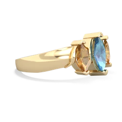 Blue Topaz Three Peeks 14K Yellow Gold ring R2433