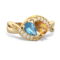 Blue Topaz Summer Winds 14K Yellow Gold ring R5342