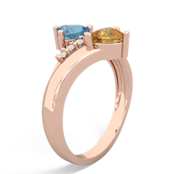 Blue Topaz Heart To Heart 14K Rose Gold ring R2064