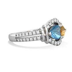 Blue Topaz Art-Deco Keepsake 14K White Gold ring R5630