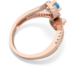 Blue Topaz Diamond Dazzler 14K Rose Gold ring R3000