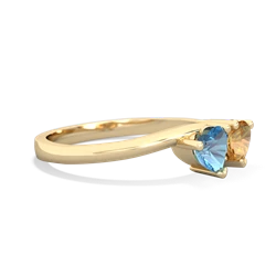 Blue Topaz Sweethearts 14K Yellow Gold ring R5260