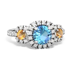 Blue Topaz Regal Halo 14K White Gold ring R5350