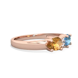 Blue Topaz Pear Bowtie 14K Rose Gold ring R0865