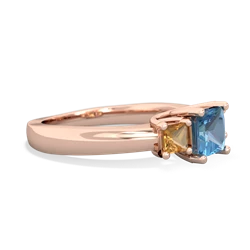 Blue Topaz Three Stone Trellis 14K Rose Gold ring R4015