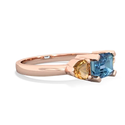 Blue Topaz Three Stone 14K Rose Gold ring R5235