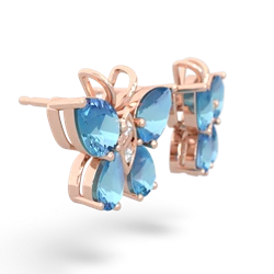 Blue Topaz Butterfly 14K Rose Gold earrings E2215