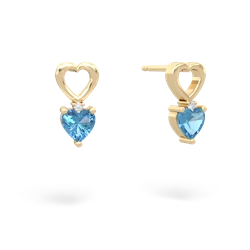 Blue Topaz Four Hearts 14K Yellow Gold earrings E2558