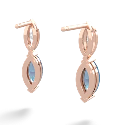 Blue Topaz Marquise Drop 14K Rose Gold earrings E5333