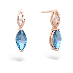 Blue Topaz Marquise Drop 14K Rose Gold earrings E5333