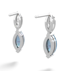 Blue Topaz Marquise Drop 14K White Gold earrings E5333