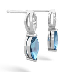 Blue Topaz Marquise Drop 14K White Gold earrings E5333