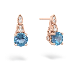 Blue Topaz Antique Elegance 14K Rose Gold earrings E3100