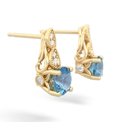 Blue Topaz Antique Elegance 14K Yellow Gold earrings E3100