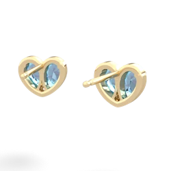 Blue Topaz 'Our Heart' 14K Yellow Gold earrings E5072