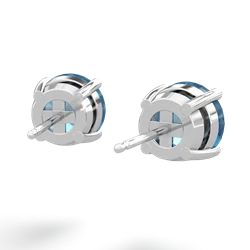 Blue Topaz 8Mm Round Stud 14K White Gold earrings E1788