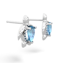 Blue Topaz Baby Sea Turtle 14K White Gold earrings E5241