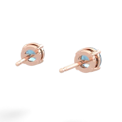 Blue Topaz 5Mm Round Stud 14K Rose Gold earrings E1785