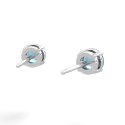 Blue Topaz 5Mm Round Stud 14K White Gold earrings E1785