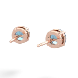 Blue Topaz 6Mm Round Stud 14K Rose Gold earrings E1786