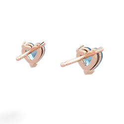 Blue Topaz 5Mm Heart Stud 14K Rose Gold earrings E1861