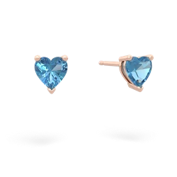 Blue Topaz 5Mm Heart Stud 14K Rose Gold earrings E1861