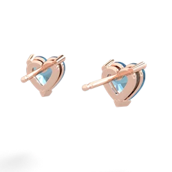 Blue Topaz 6Mm Heart Stud 14K Rose Gold earrings E1862