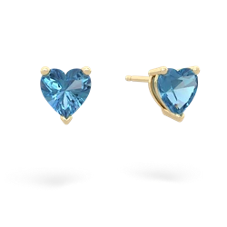 Blue Topaz 6Mm Heart Stud 14K Yellow Gold earrings E1862