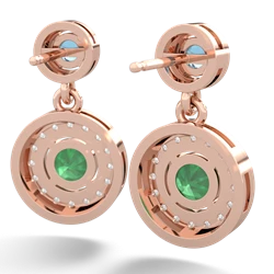 Blue Topaz Halo Dangle 14K Rose Gold earrings E5319