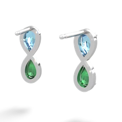 Blue Topaz Infinity 14K White Gold earrings E5050