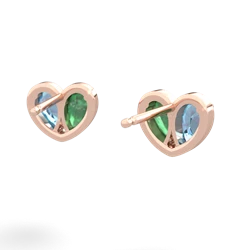 Blue Topaz 'Our Heart' 14K Rose Gold earrings E5072