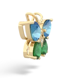 Blue Topaz Butterfly 14K Yellow Gold pendant P2215