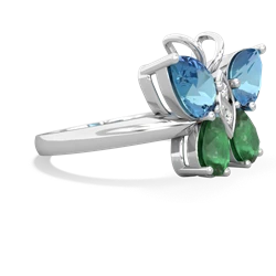 Blue Topaz Butterfly 14K White Gold ring R2215