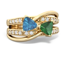 Blue Topaz Bowtie 14K Yellow Gold ring R2360