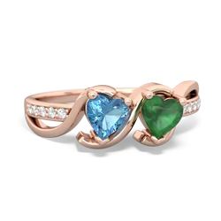 Blue Topaz Side By Side 14K Rose Gold ring R3090