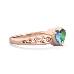 Blue Topaz Filligree 'One Heart' 14K Rose Gold ring R5070