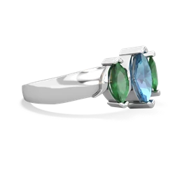 Blue Topaz Three Peeks 14K White Gold ring R2433