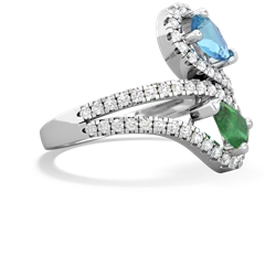 Blue Topaz Diamond Dazzler 14K White Gold ring R3000