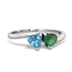 Blue Topaz Sweethearts 14K White Gold ring R5260