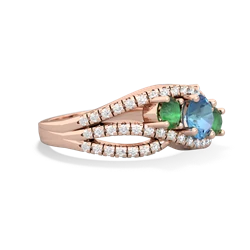 Blue Topaz Three Stone Aurora 14K Rose Gold ring R3080