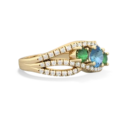 Blue Topaz Three Stone Aurora 14K Yellow Gold ring R3080